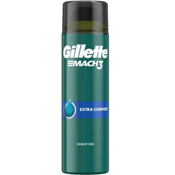 ژل اصلاح ژیلت مچ تری اصل مدل اکسترا کامفورت سبز 200 میل | Gillette MACH3 Extra Comfort Shave Gel 200ml